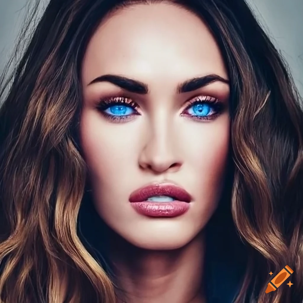 Portrait of a celebrity with striking blue eyes on Craiyon