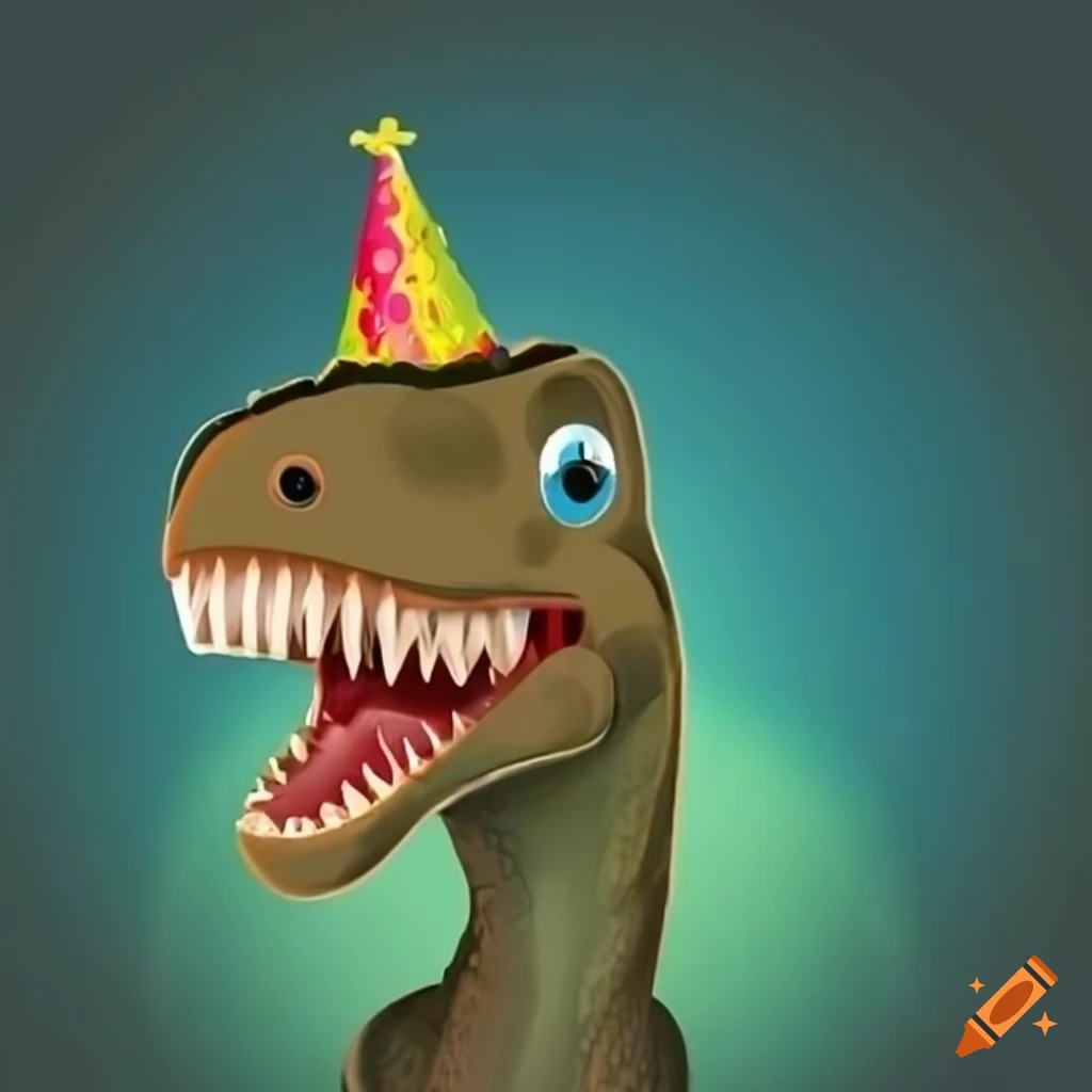Dinosaur at a birthday celebration