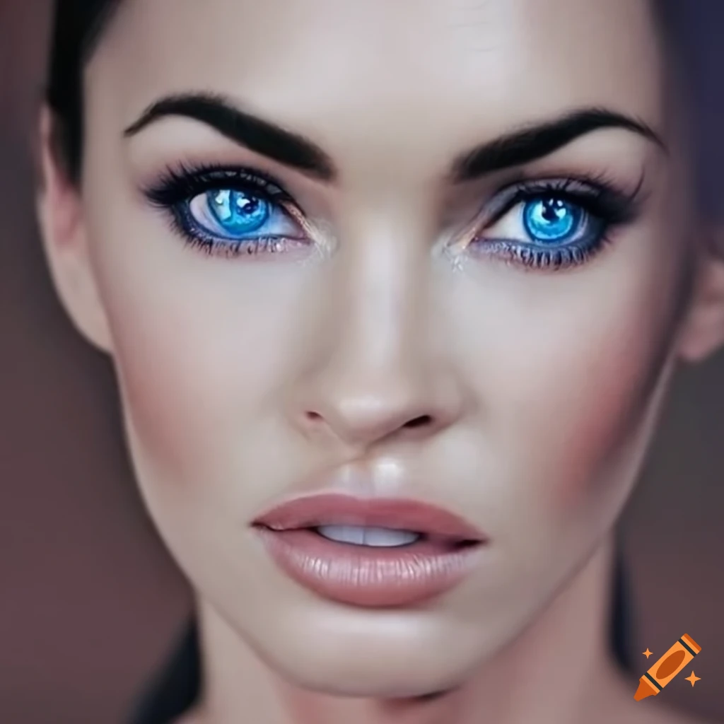 Portrait of megan fox with captivating blue eyes