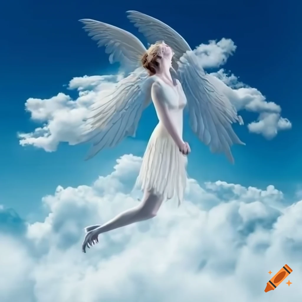 angel flying up to heaven