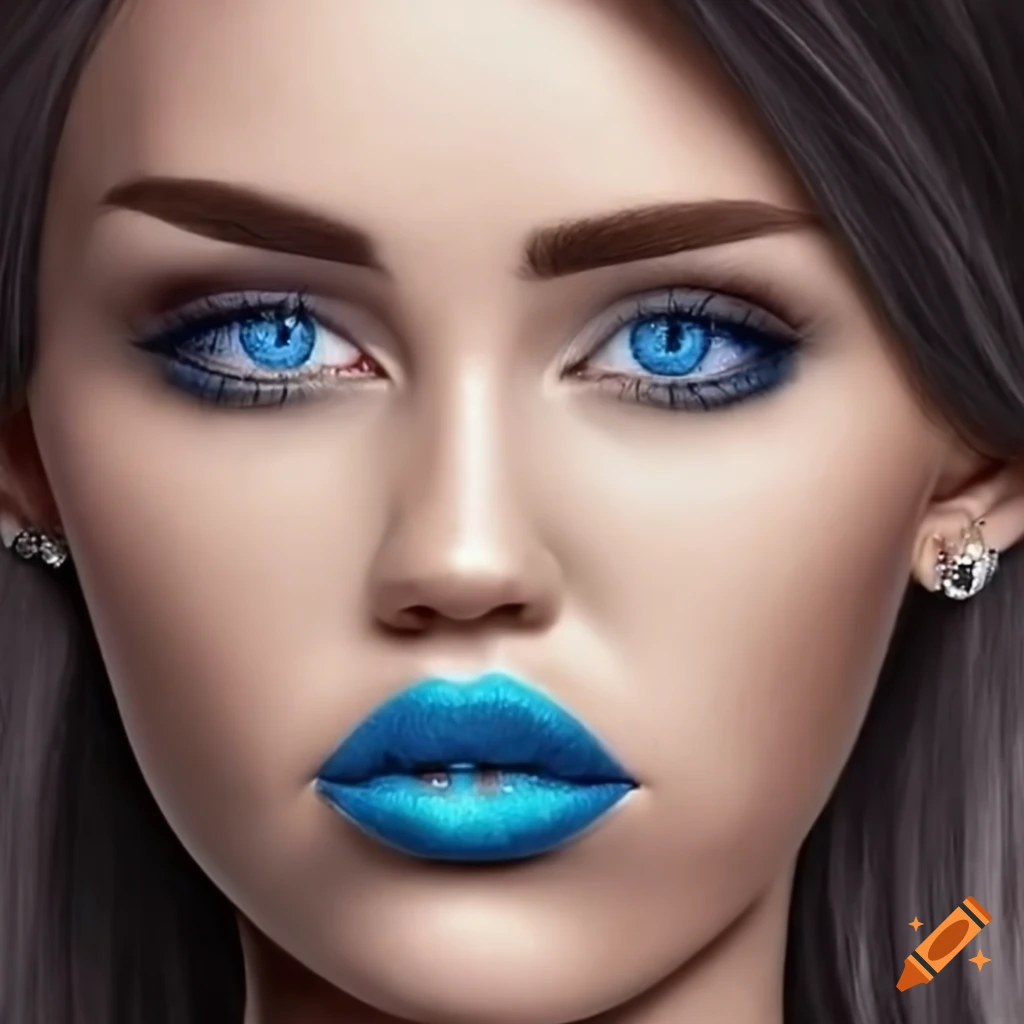 high resolution image of a beautiful woman with blue eyes