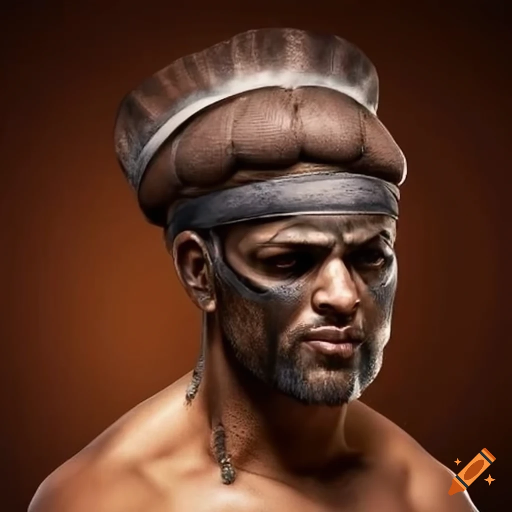 image of a dark-skinned gladiator with a turban