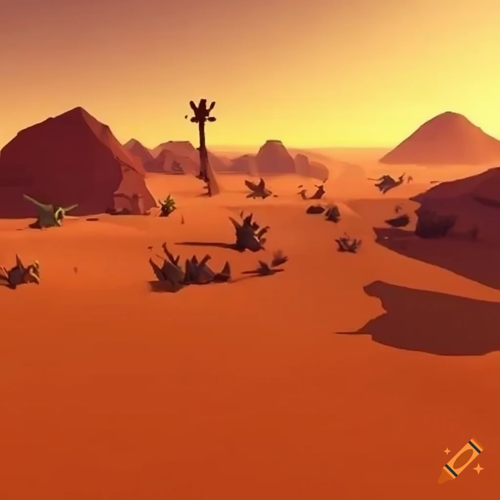 Desert Landscape With Open Space In Game Style On Craiyon