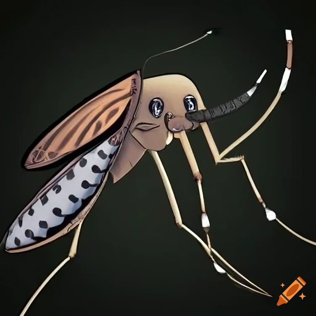 image of an elephant encountering a giant mosquito