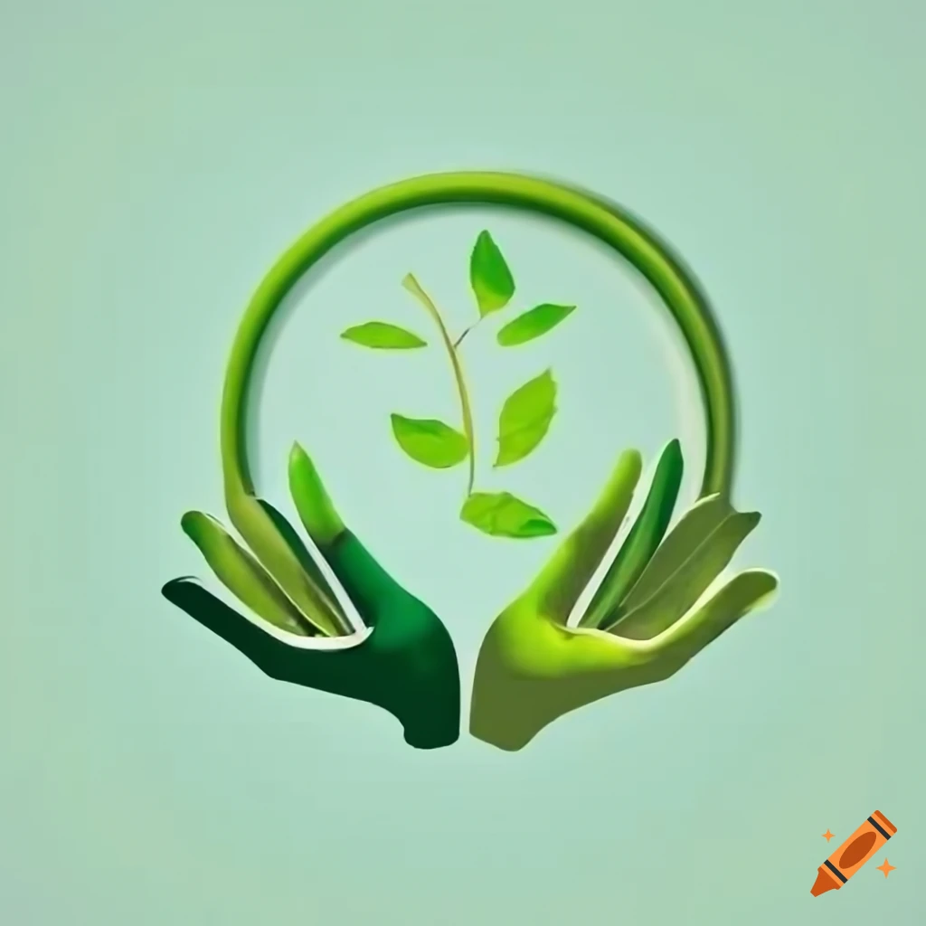 logo with leafs, fruits, and health symbol