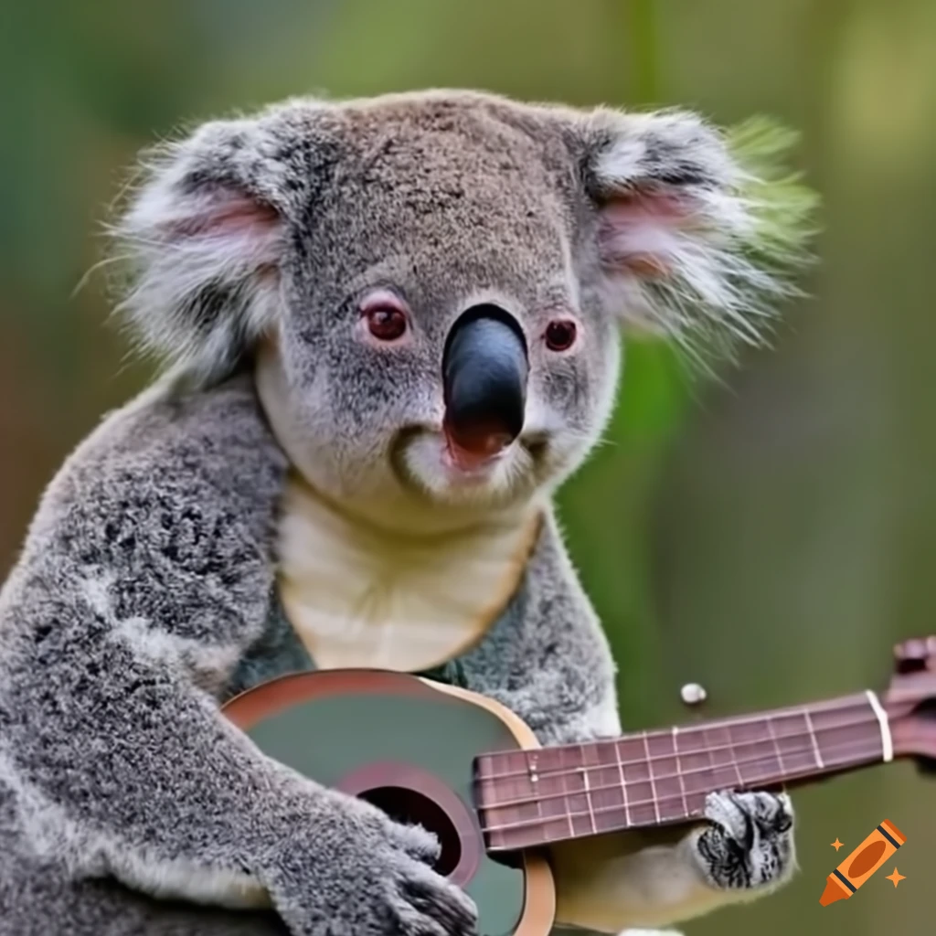 koala playing a ukulele