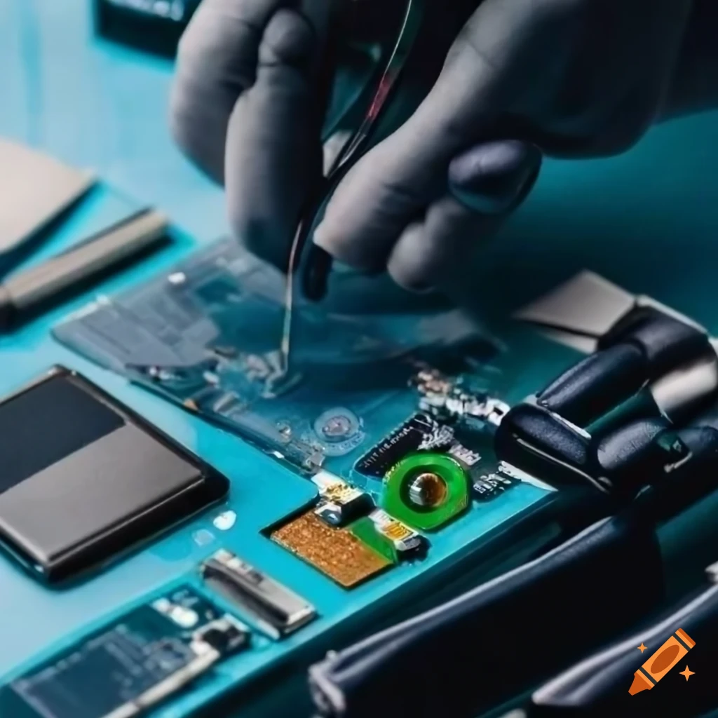 Logo of an electronic device repair company on Craiyon