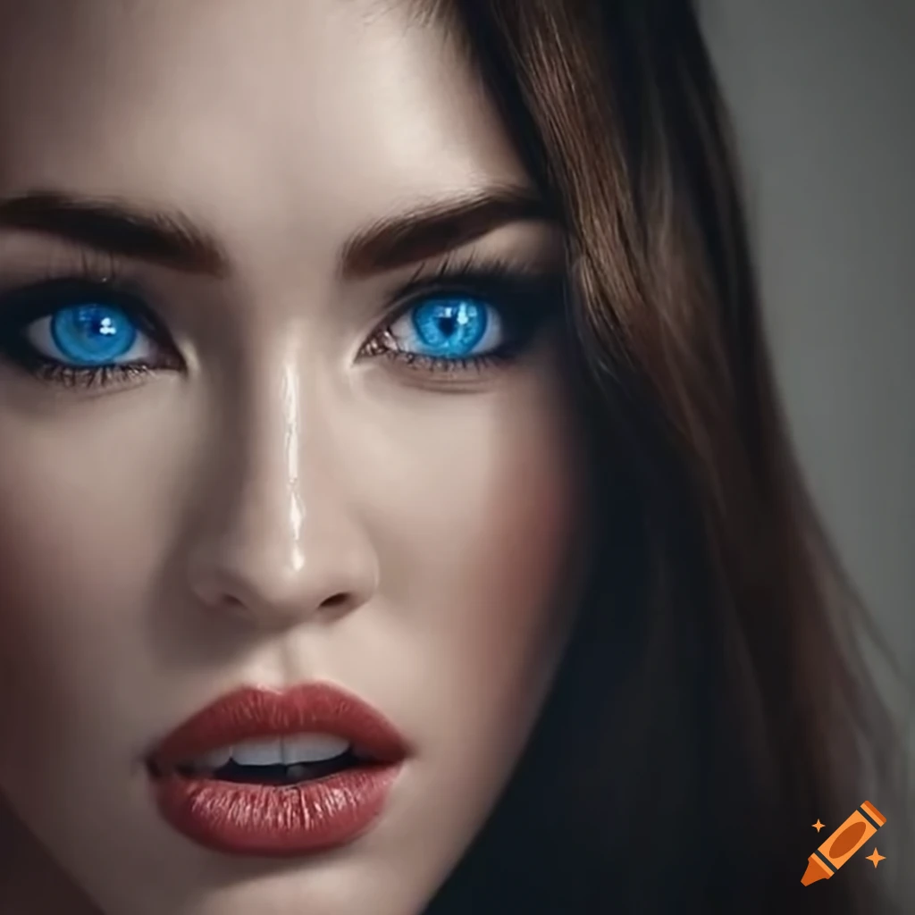 portrait of celebrity with striking blue eyes