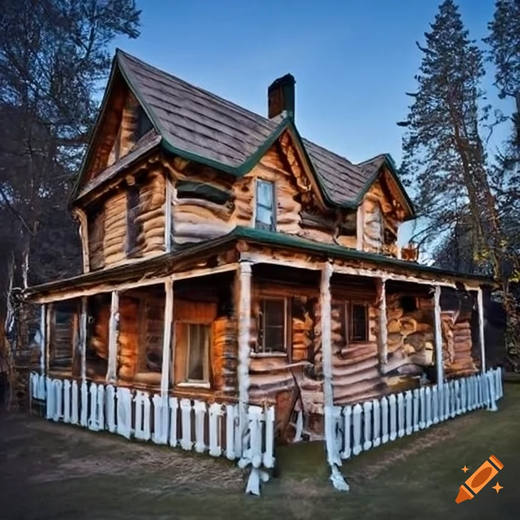 Snowy log cabin home in colorado springs on Craiyon