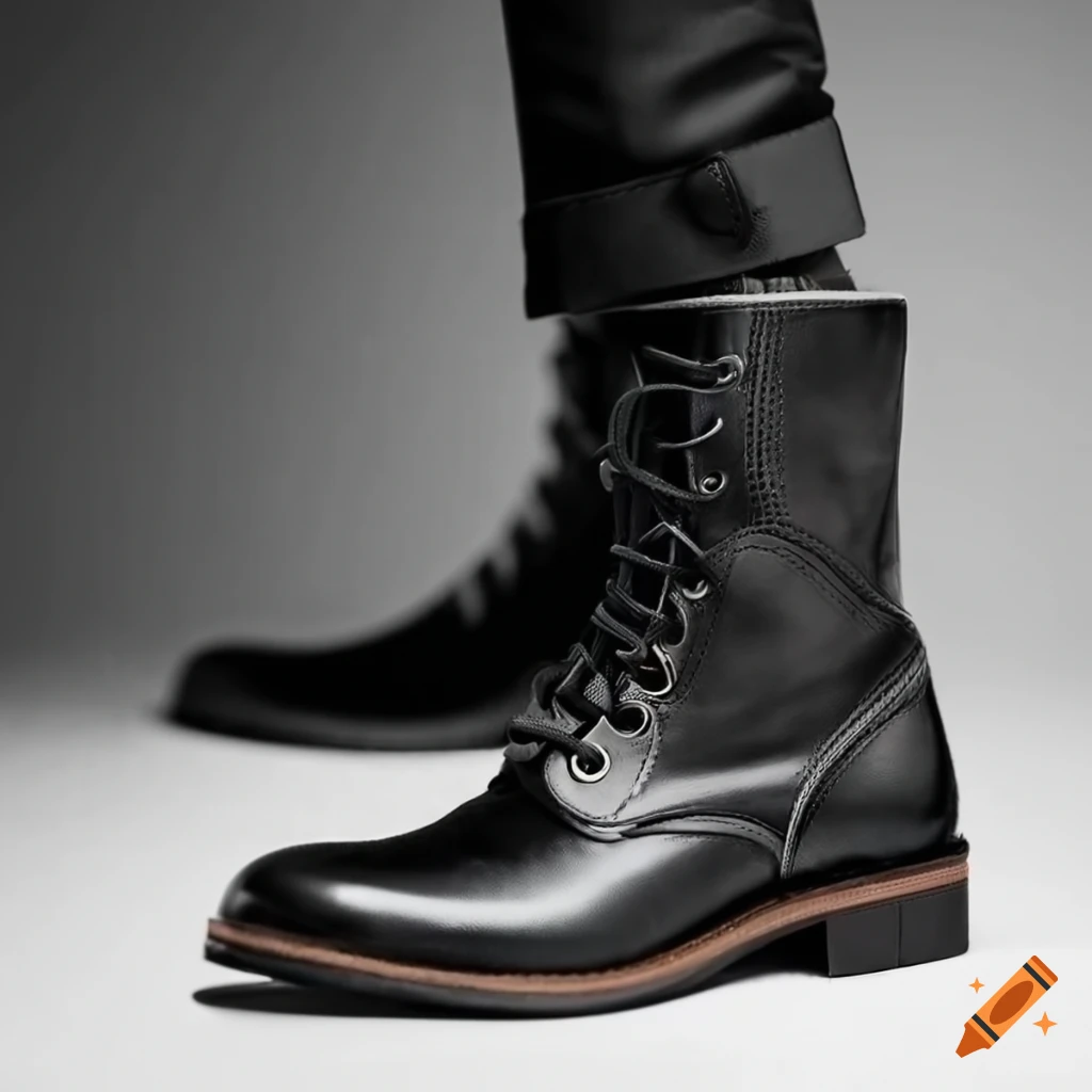 Elegant and luxurious grey and black winter boots for men