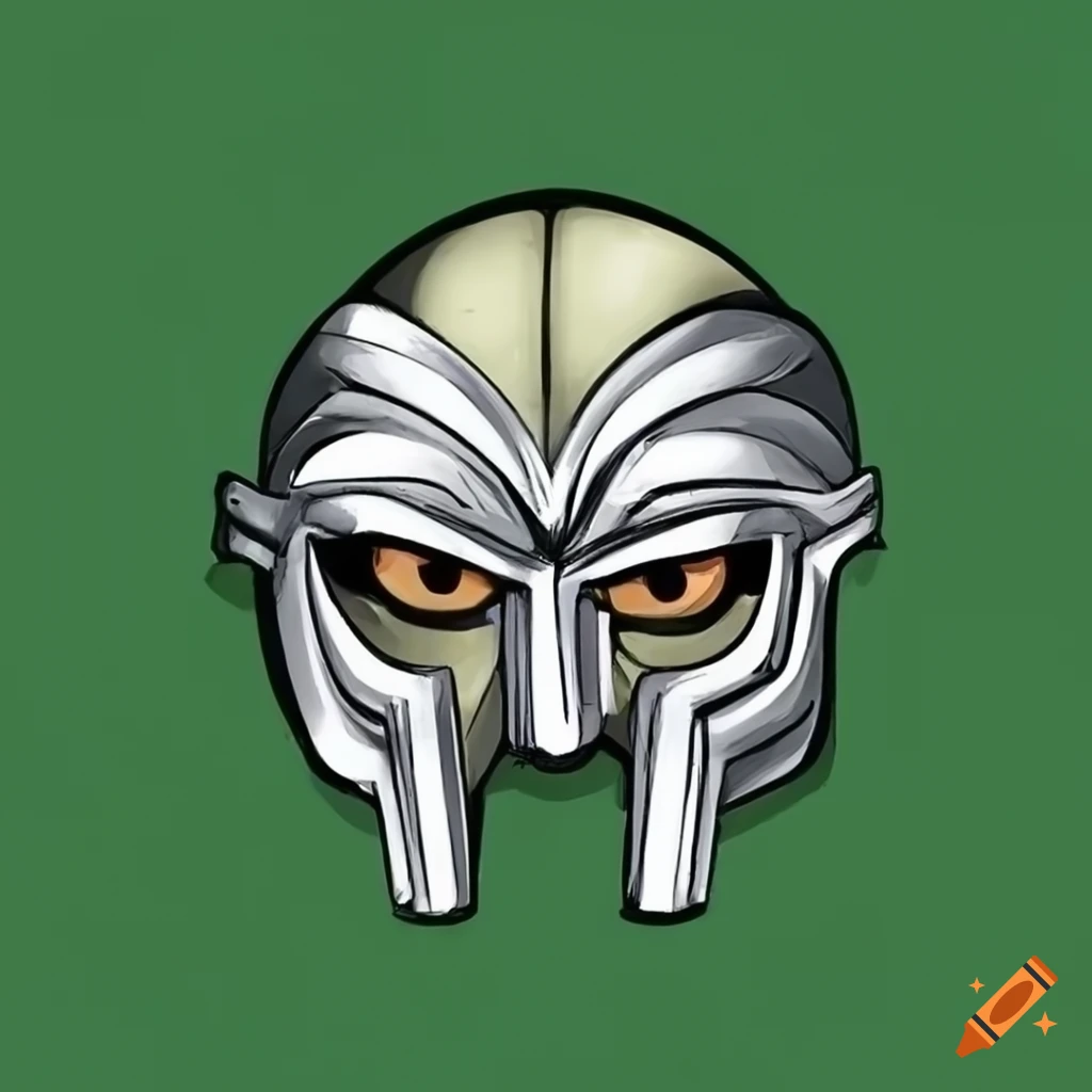 cartoon of MF DOOM holding a beer