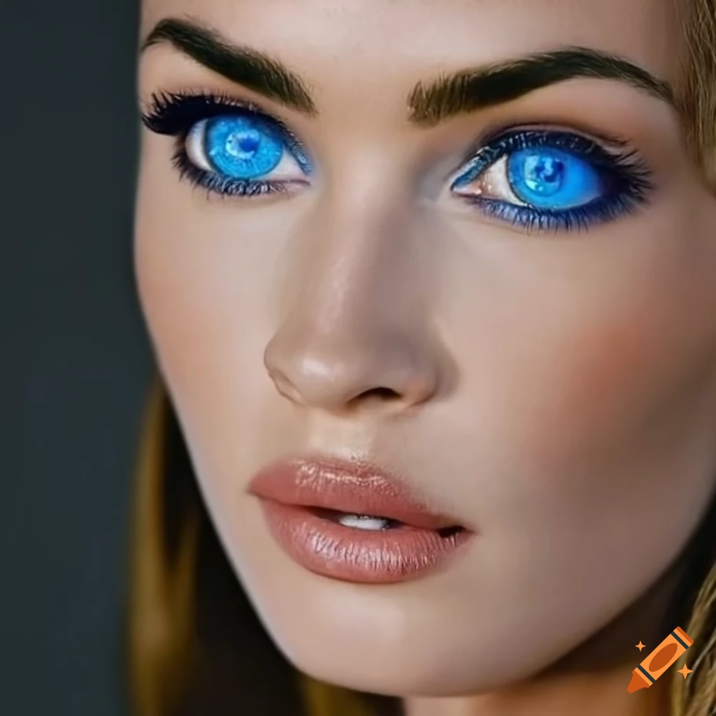 Portrait of megan fox with captivating blue eyes