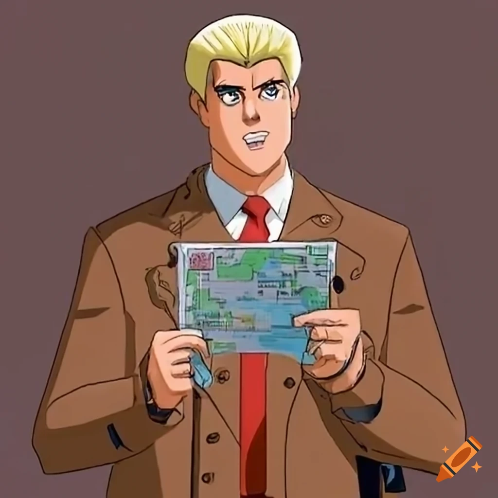 Cody Rhodes from Totally Spies showing a map in unfinished building
