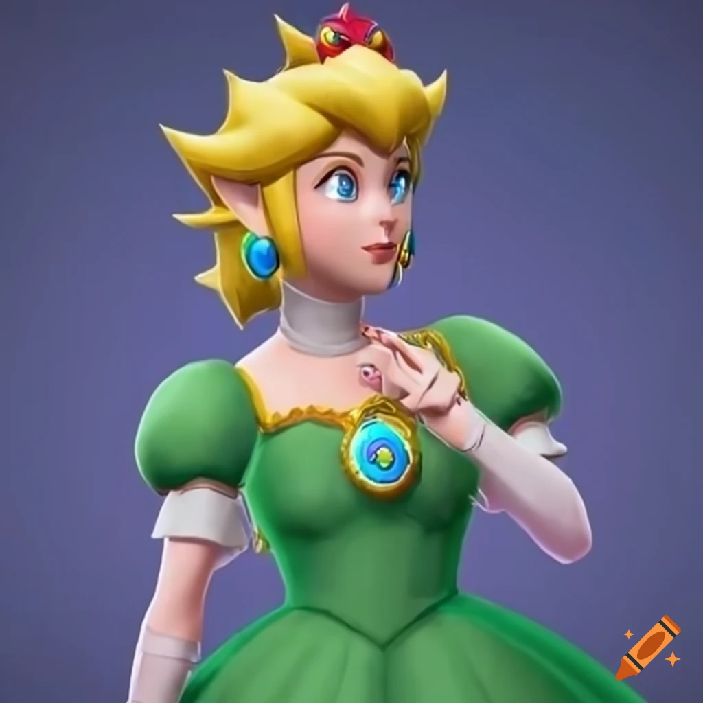 princess peach green dress Princess Peach Wedding Dress