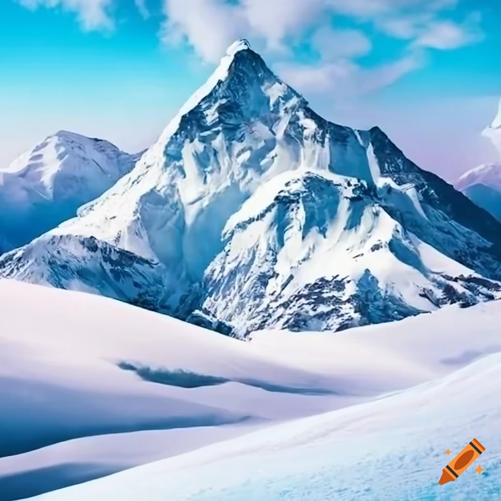 Snowboarder conquering rocky snow mountain on Craiyon