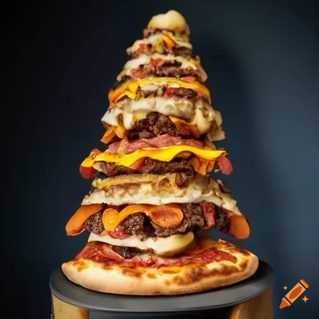 fractal cheeseburger pizza tower