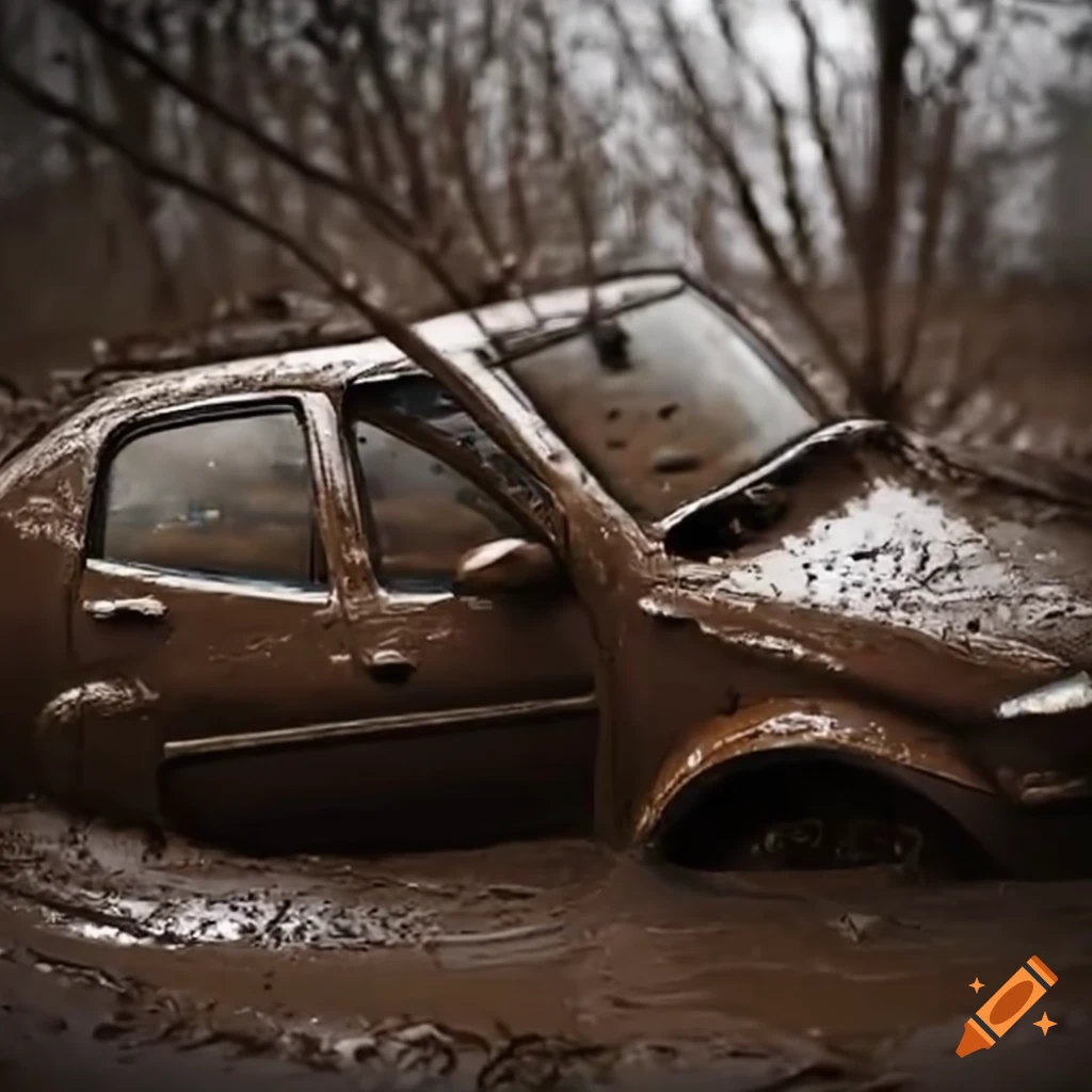 car stuck in mud