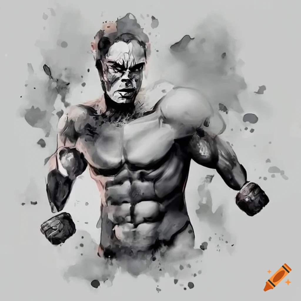 muscular superhero with fiery fists