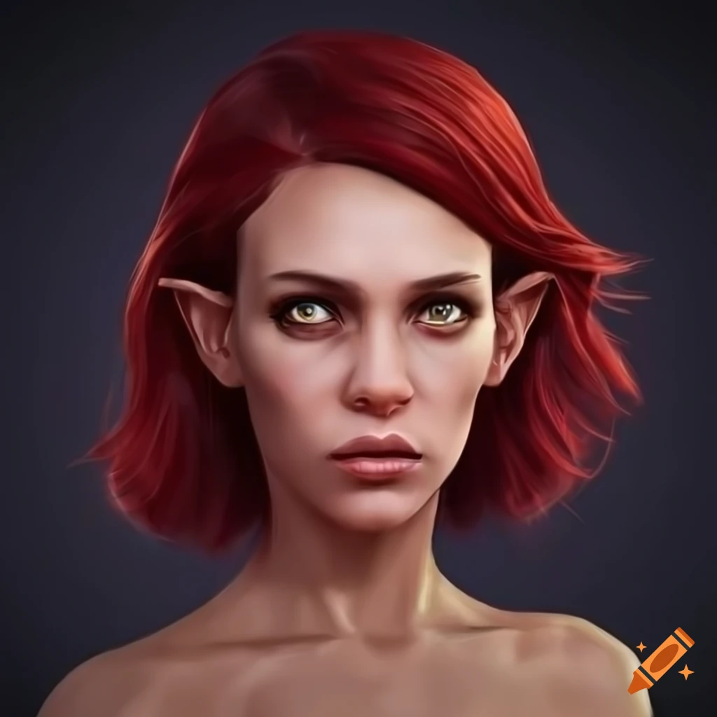 Illustration Of A Maroon-haired Alien Woman On Craiyon