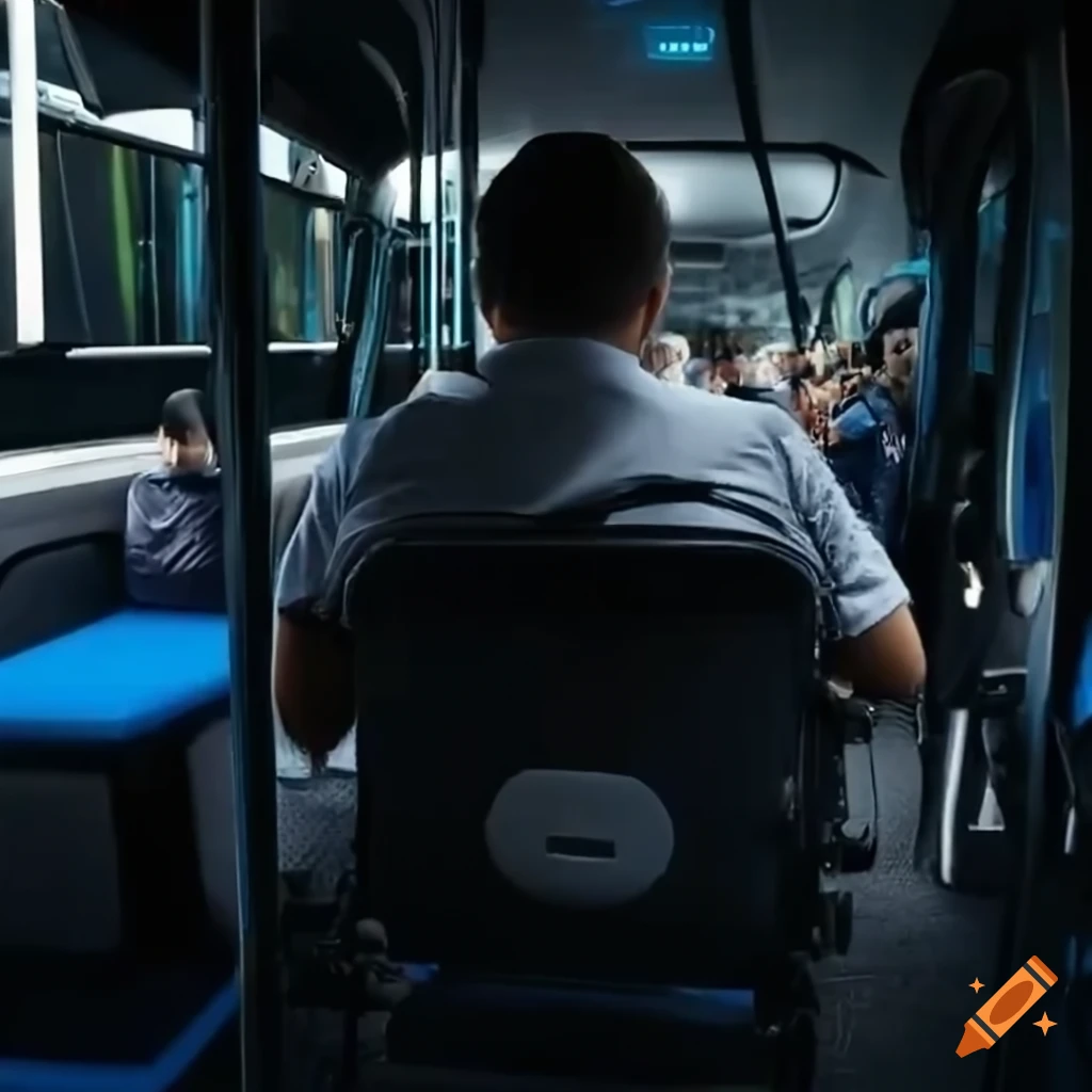 self-driving bus with people in wheelchairs