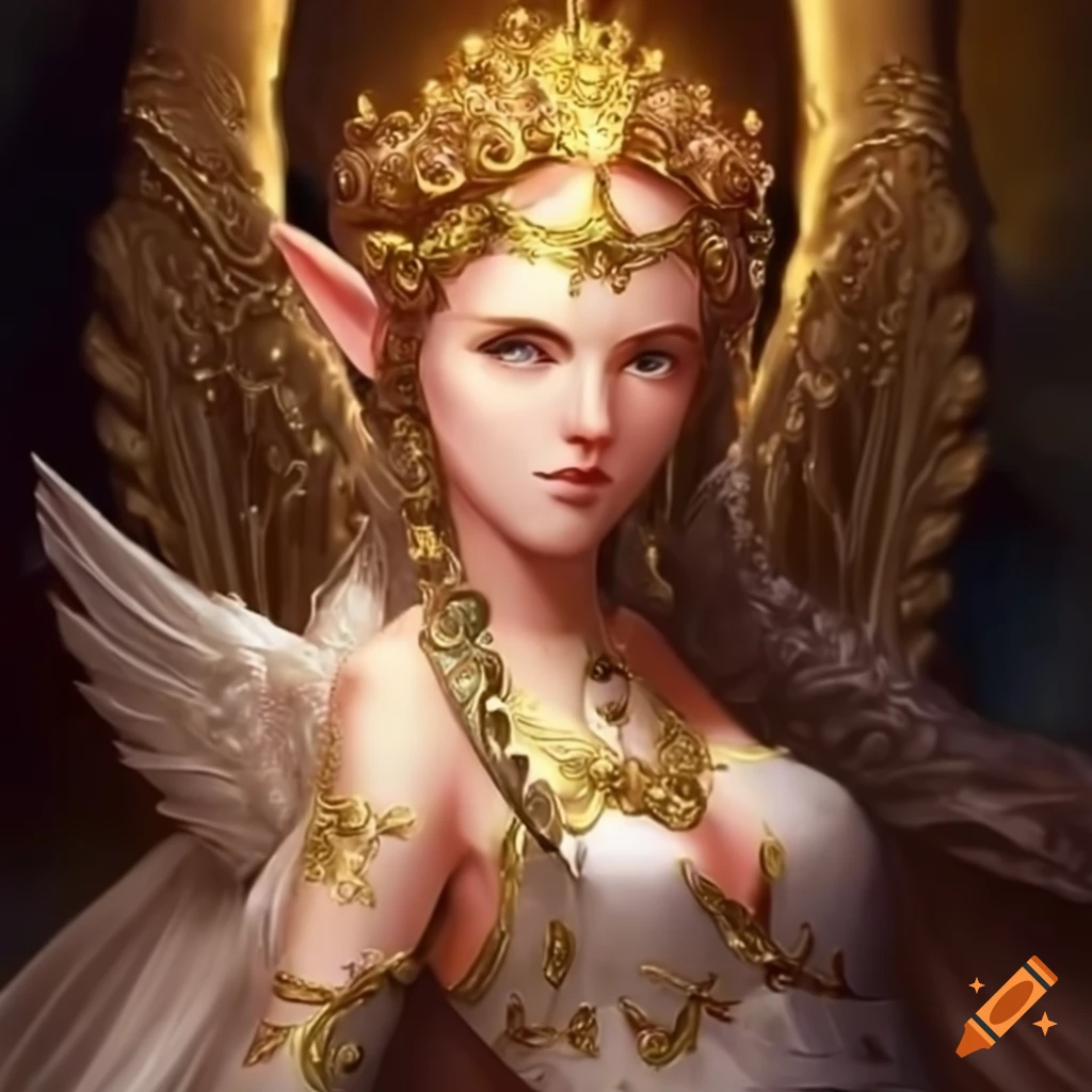image of a majestic angelic high elf