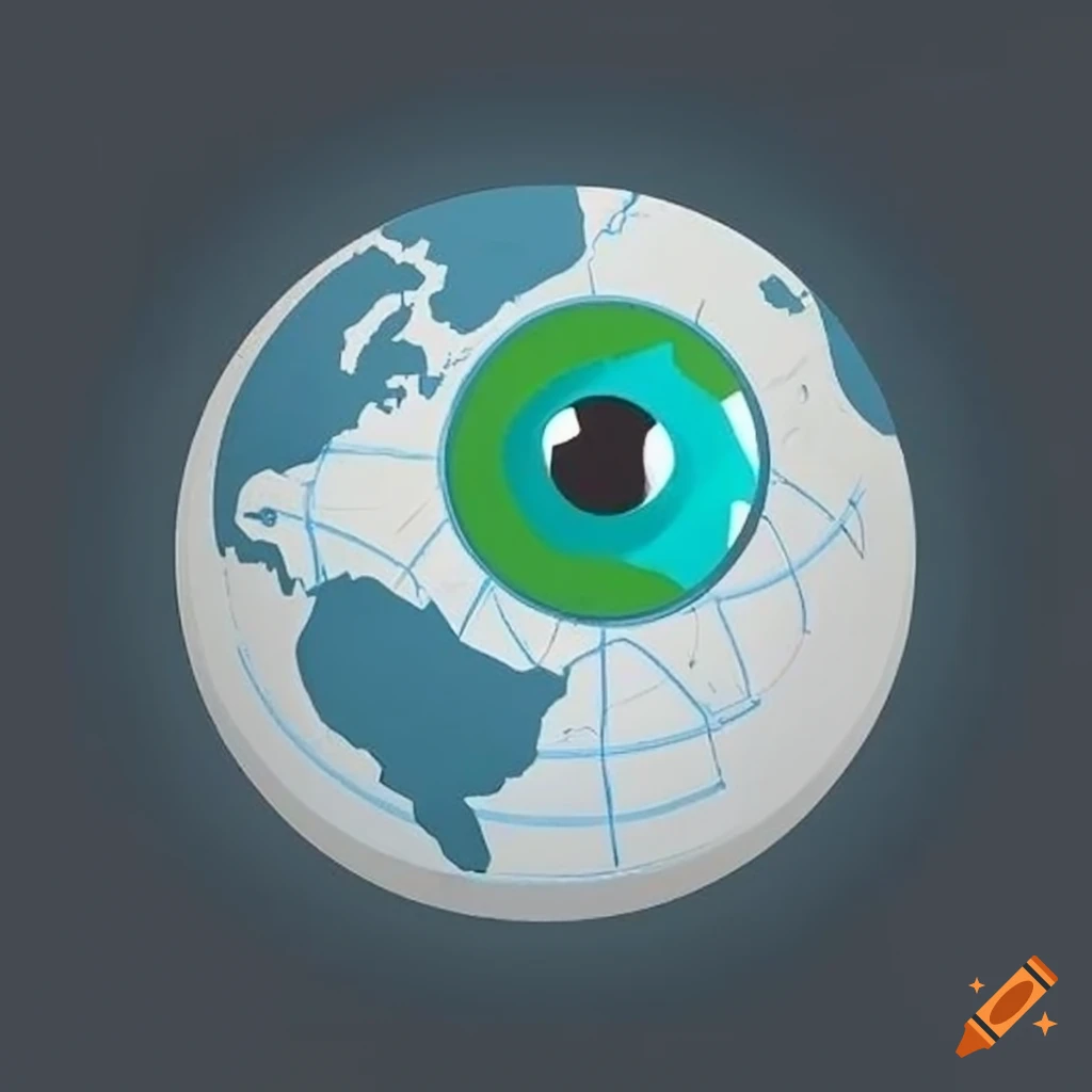 high-tech eyeball globe icon for app