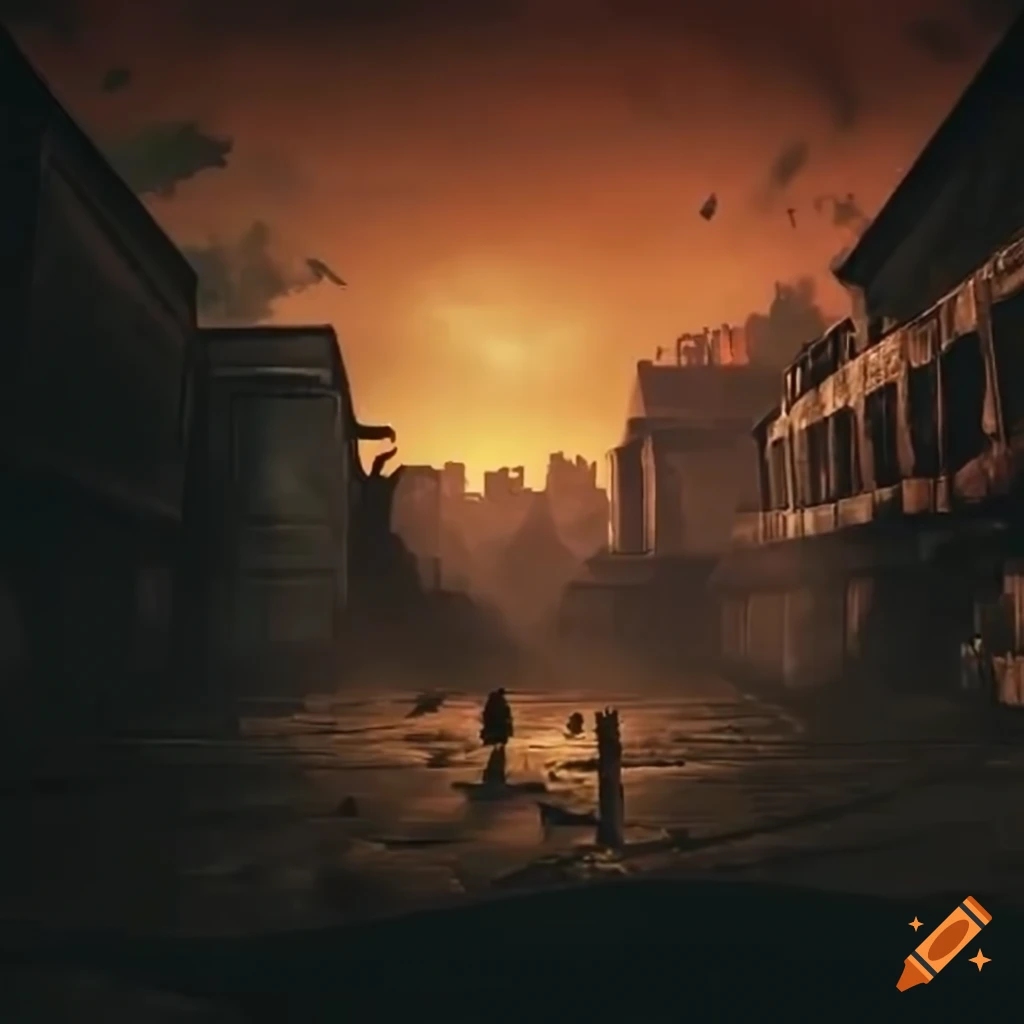 view of an apocalyptic wasteland