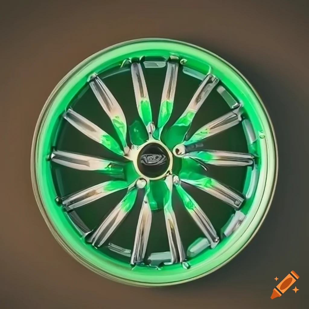 green painted car rim
