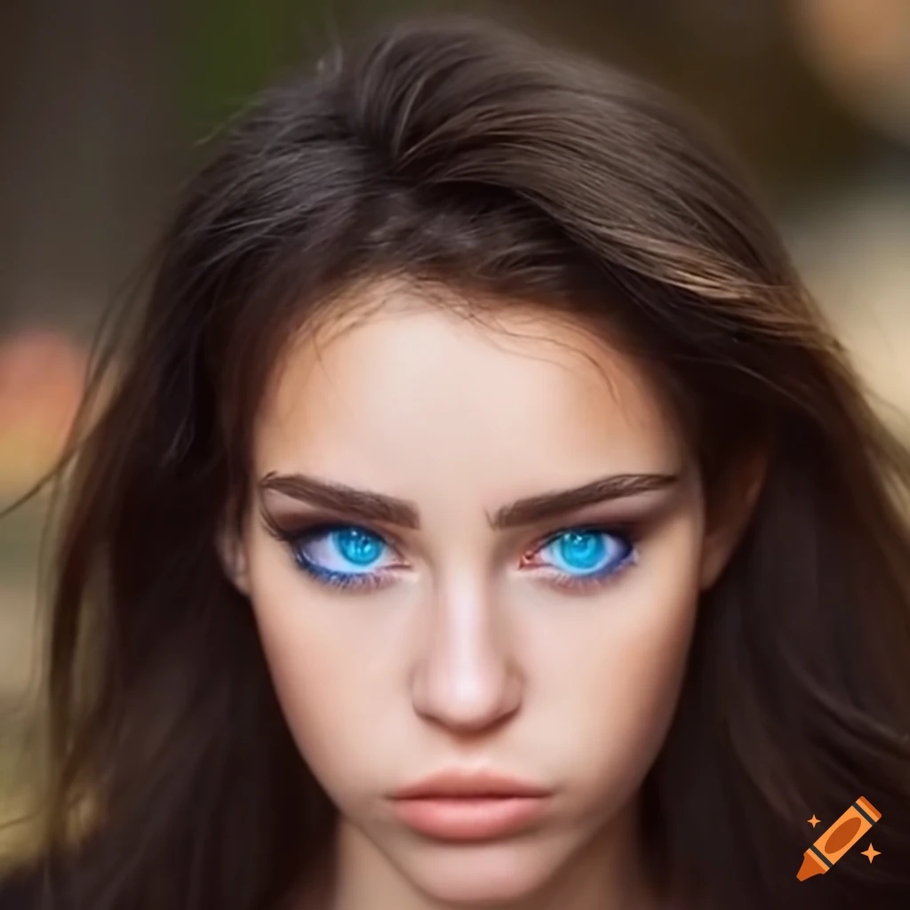 Stunning portrait of a woman with blue eyes and full lips on Craiyon