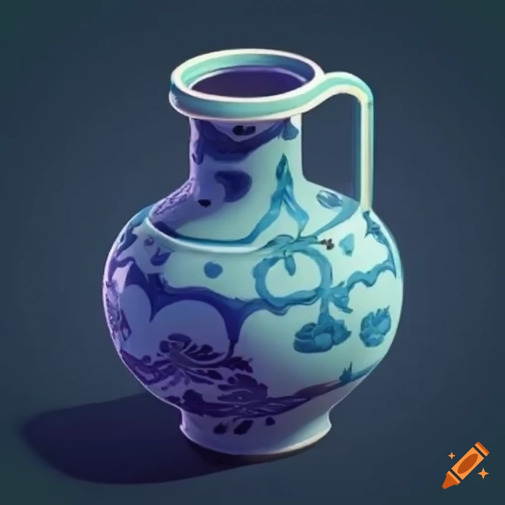 Isometric game art of a chinese ming vase