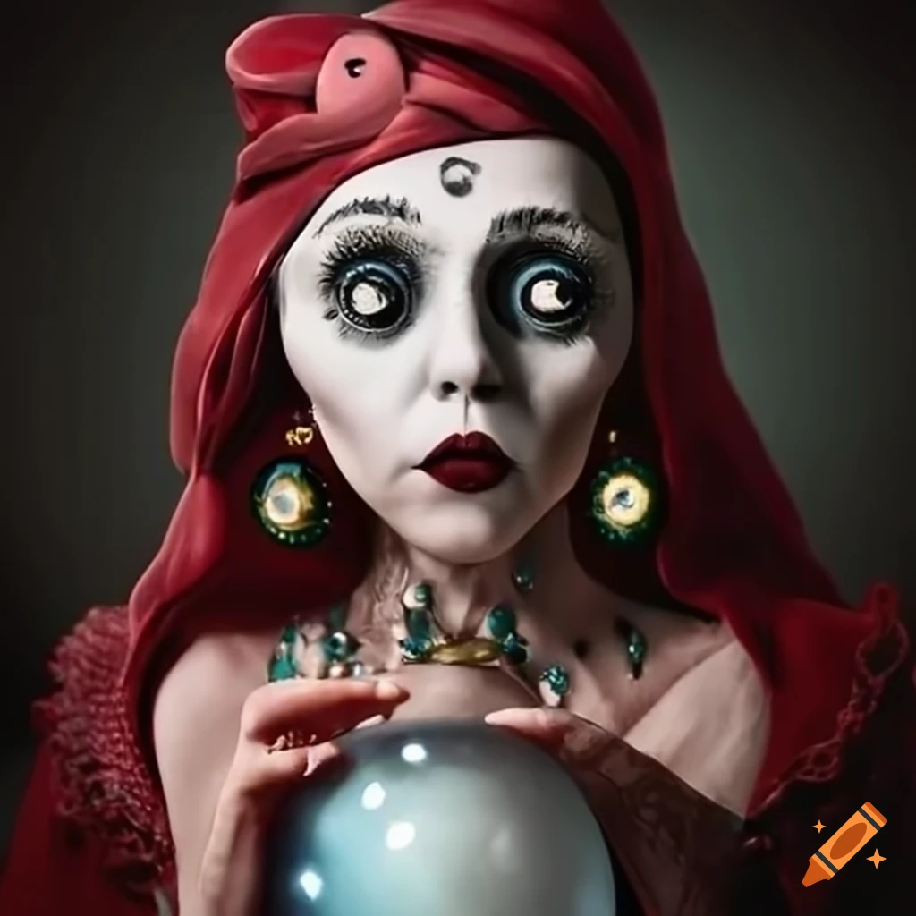 Fortune teller with a crystal ball on Craiyon