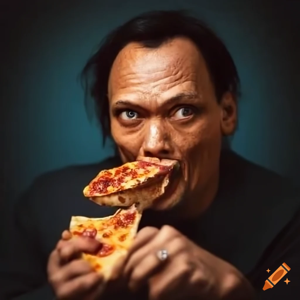 Jimmy smits eating pizza on Craiyon
