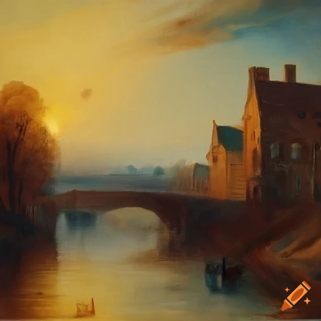 turner-inspired painting of a small town
