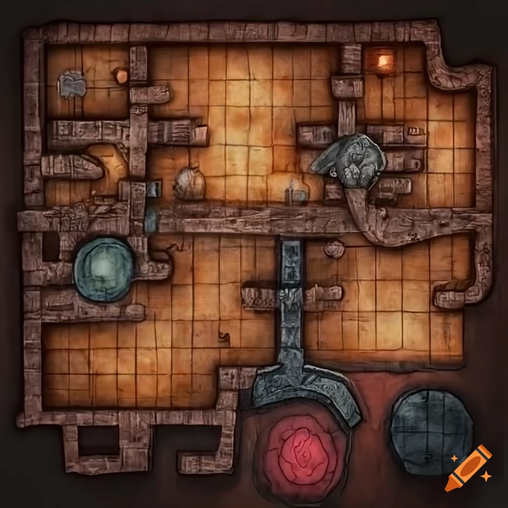 highly detailed D&D dungeon map