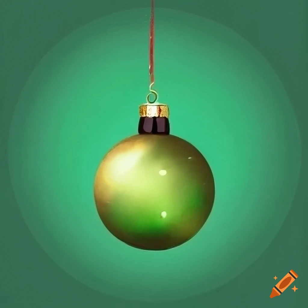 green Christmas bauble with gold accents