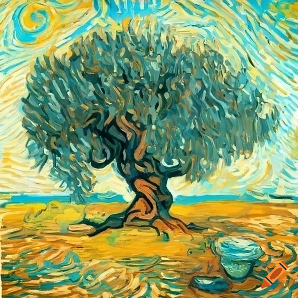 Van Gogh Style Olive Tree Painting On Craiyon