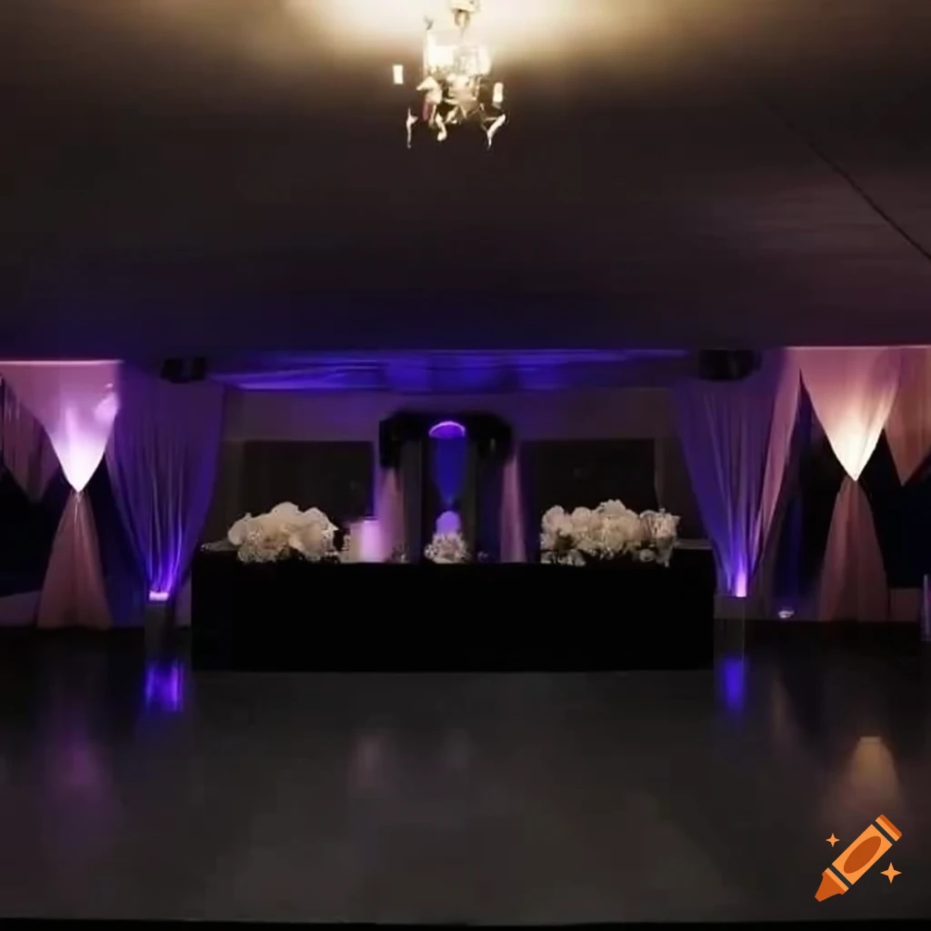 black dance floor at a wedding reception