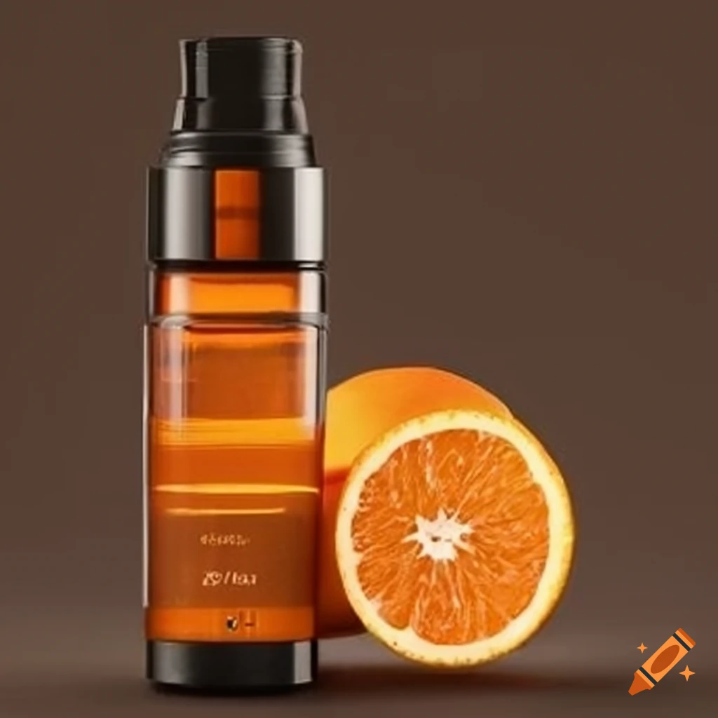 Orange essential oil bottle