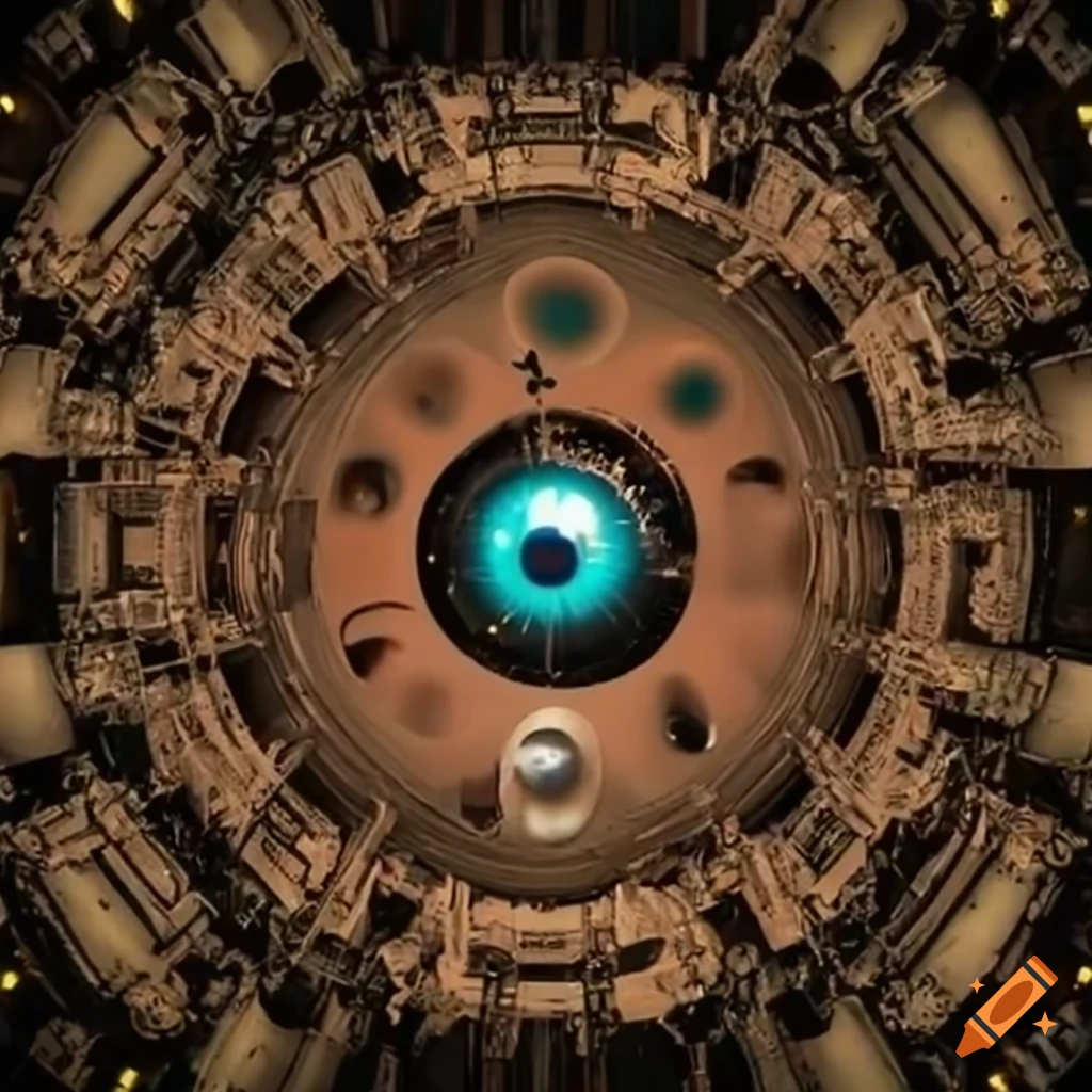 Design of a robot eyeball machine with big letters on Craiyon