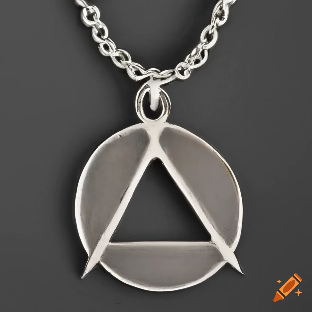 silver pendant with G letter and crossed arrows