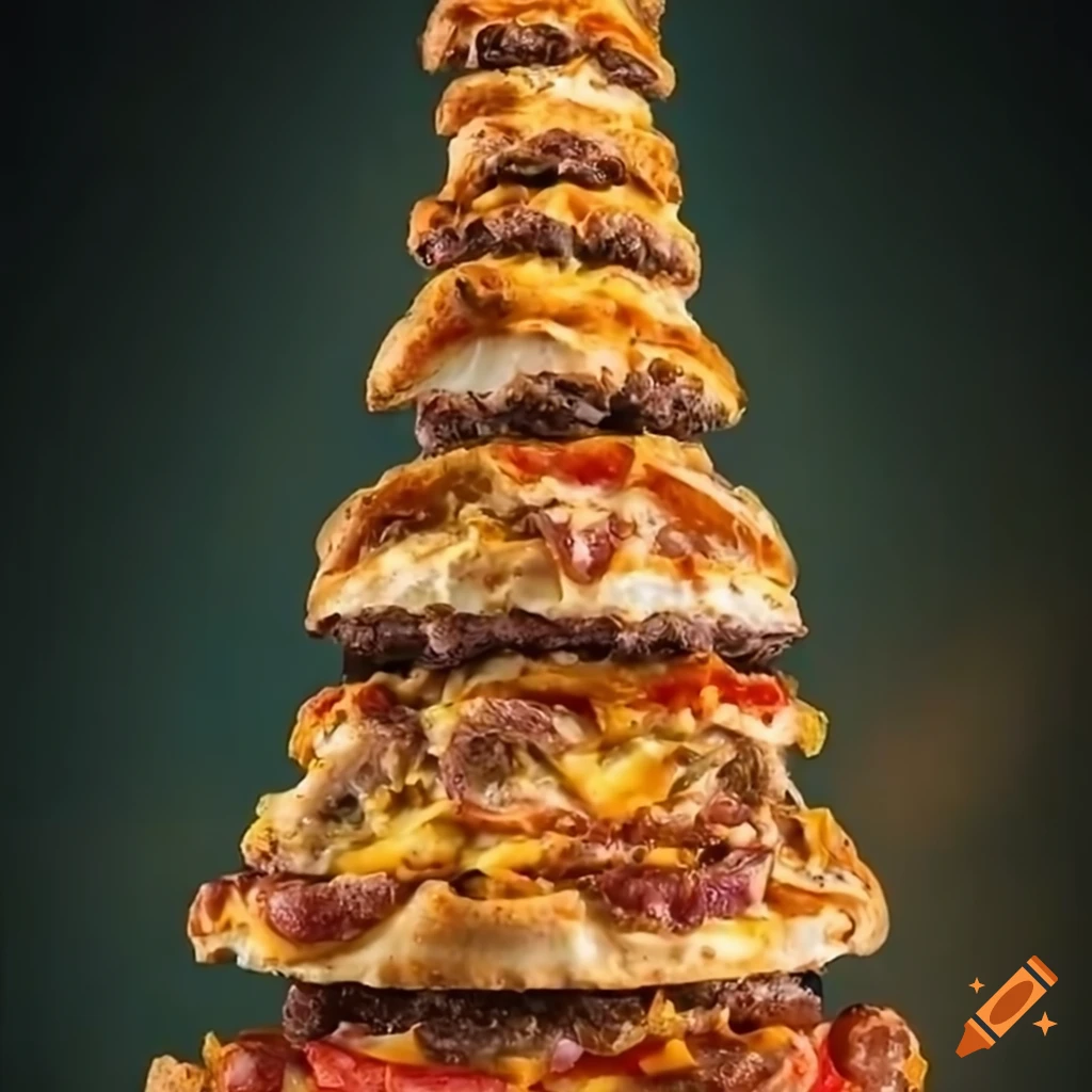 fractal cheeseburger pizza tower