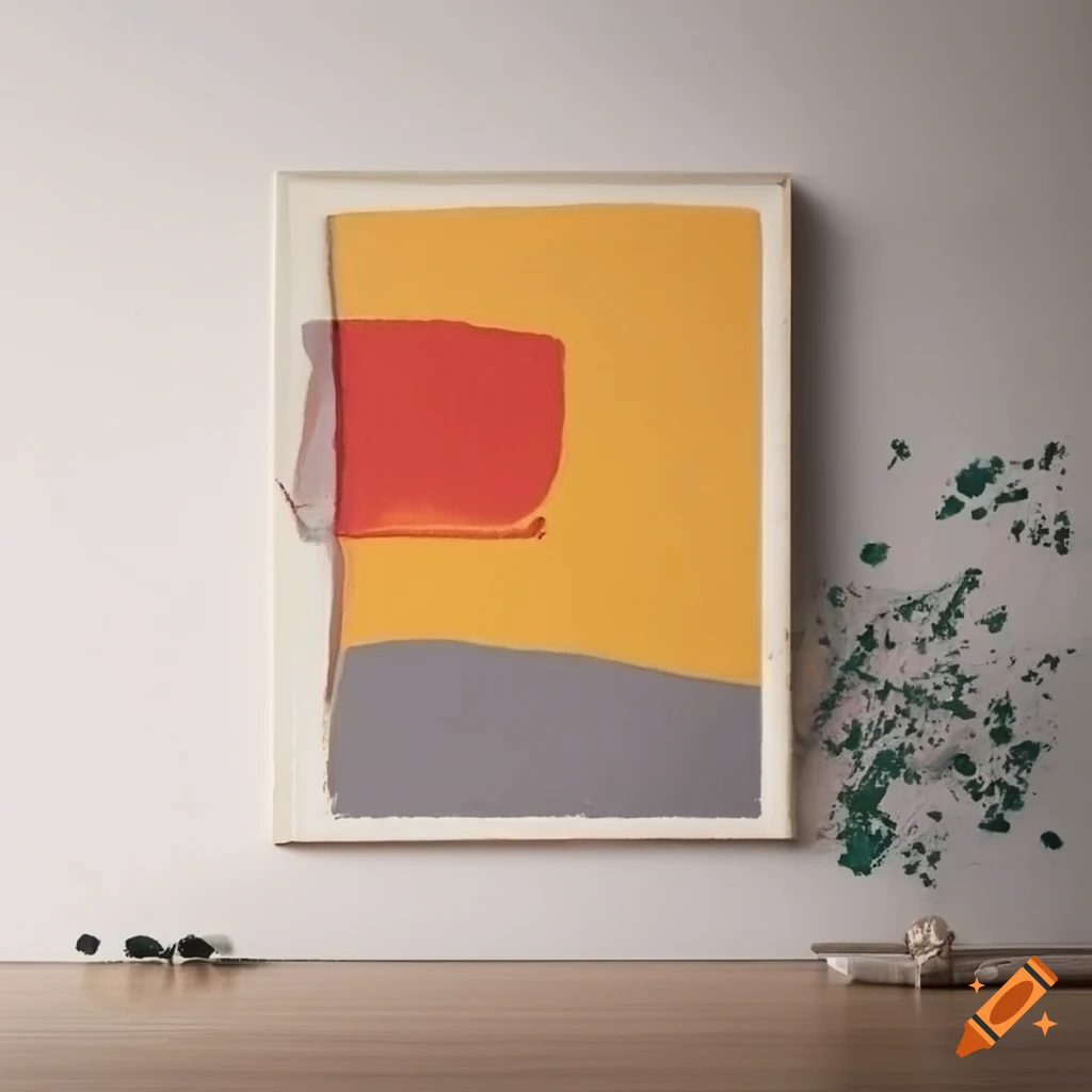 Minimal abstract acrylic painting on linen