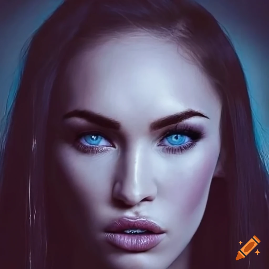 Portrait Of Megan Fox With Captivating Blue Eyes On Craiyon 