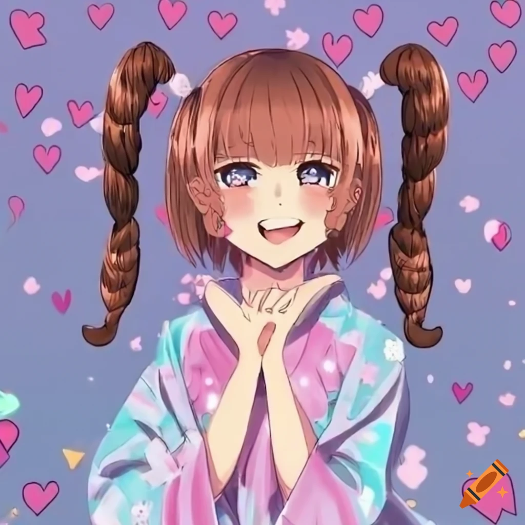 anime-style illustration of a smiling girl in pajamas
