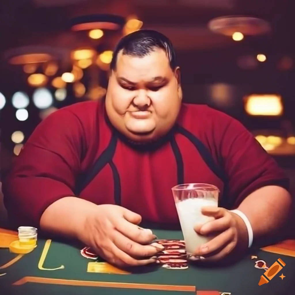 man enjoying a drink at a casino