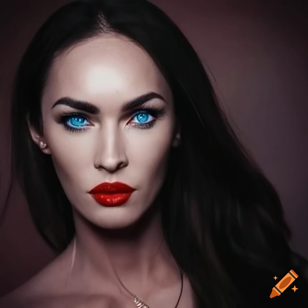 Portrait of megan fox with captivating blue eyes on Craiyon