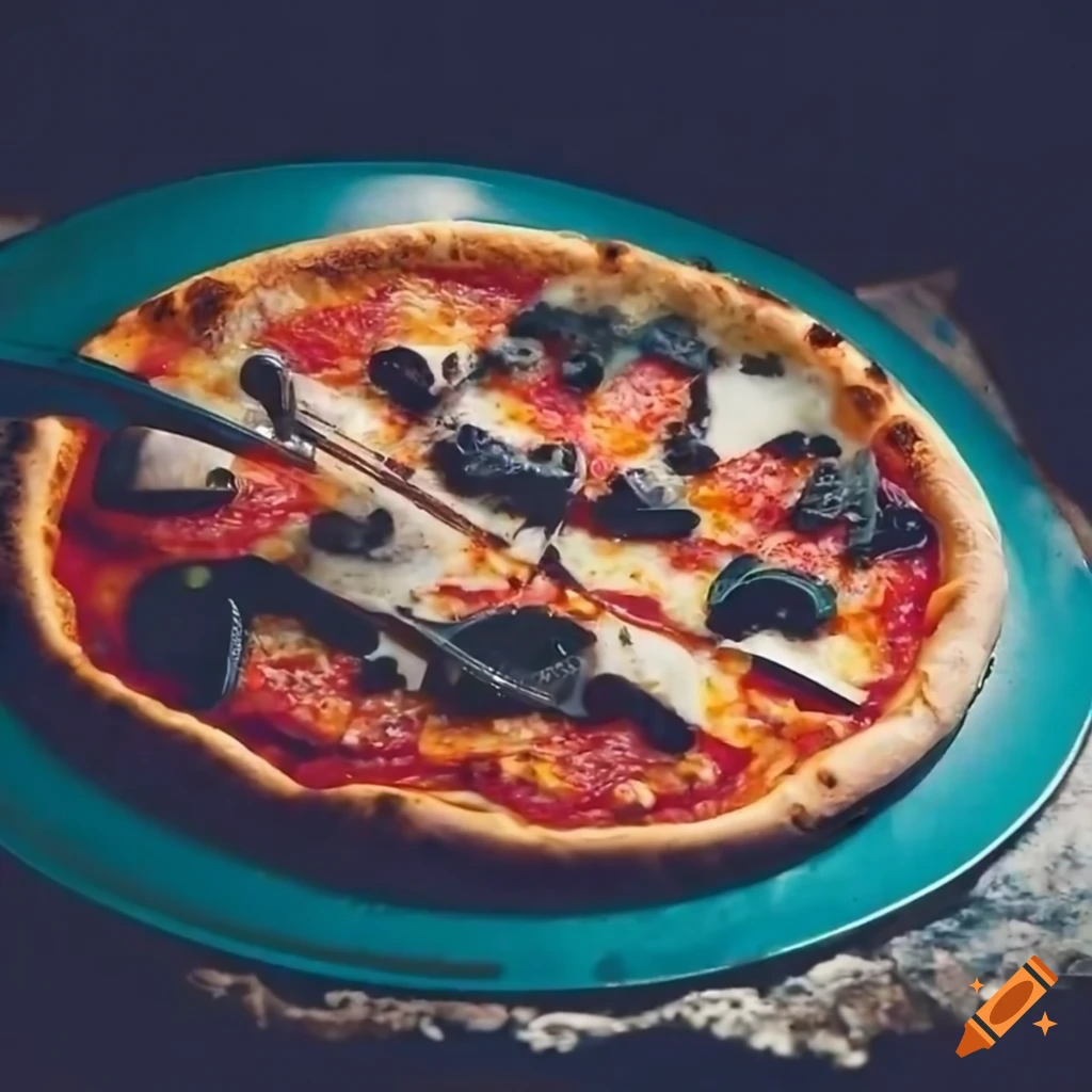 humorous pizza with makita tools as toppings