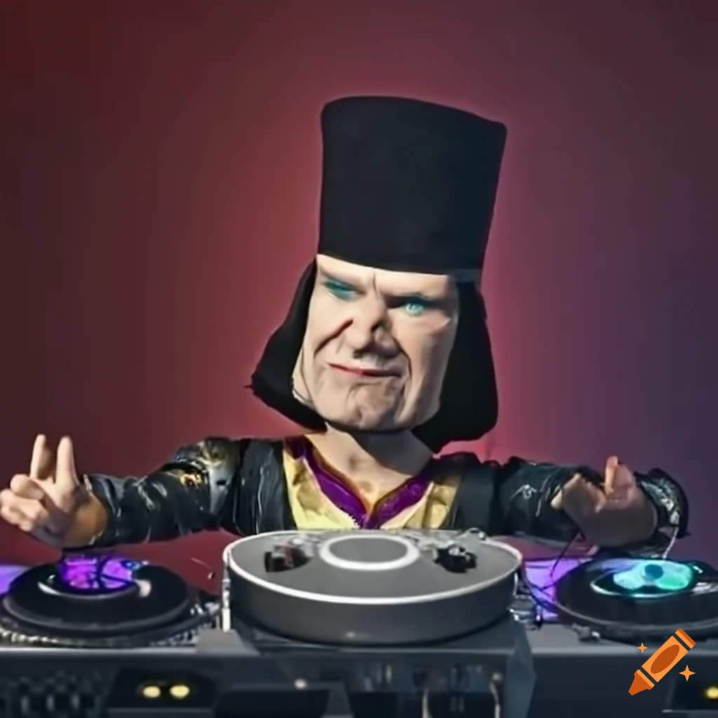 Lord Faarquad Rapper Lord farquaad dressed as a DJ with sunglasses and black hat on Craiyon