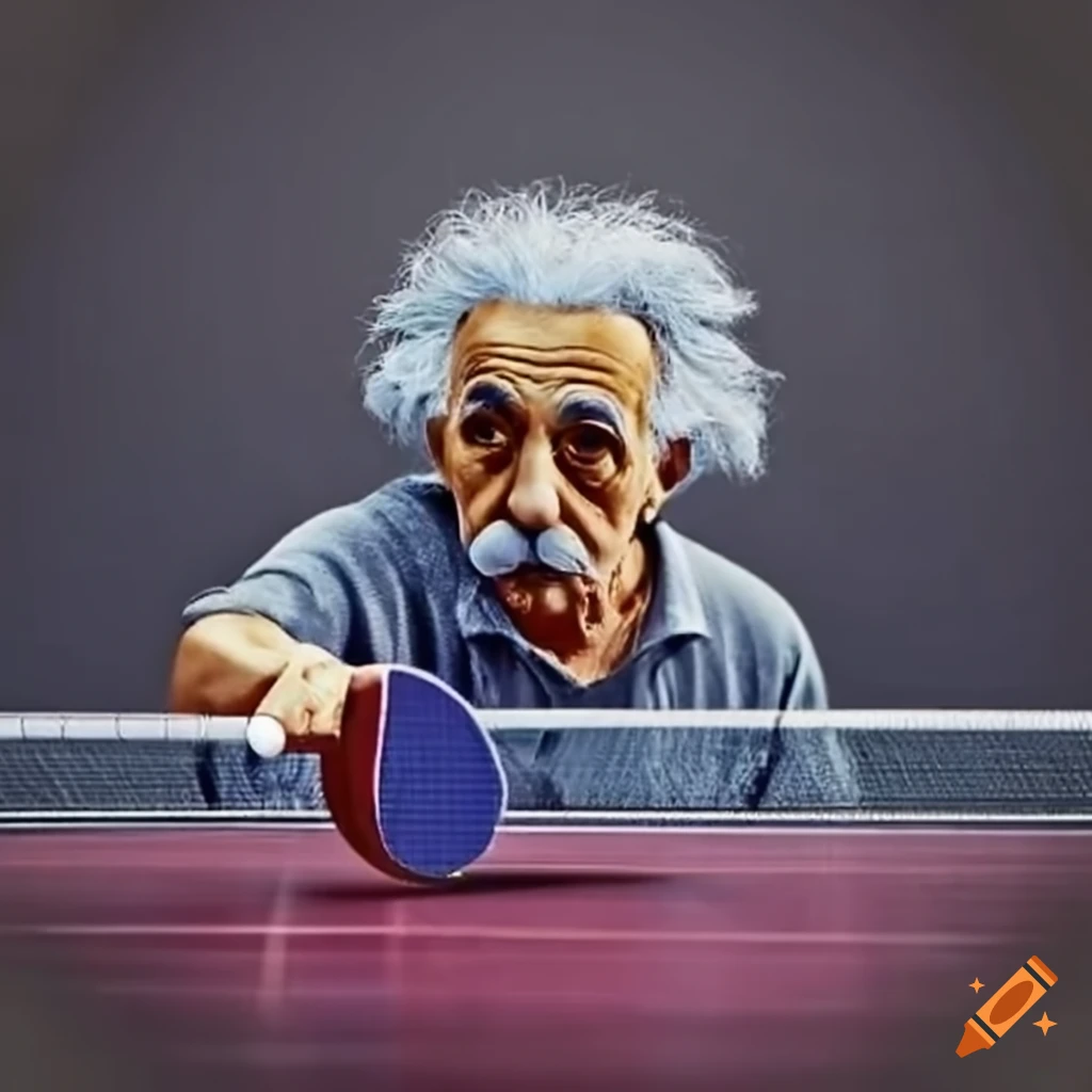 einstein playing table tennis