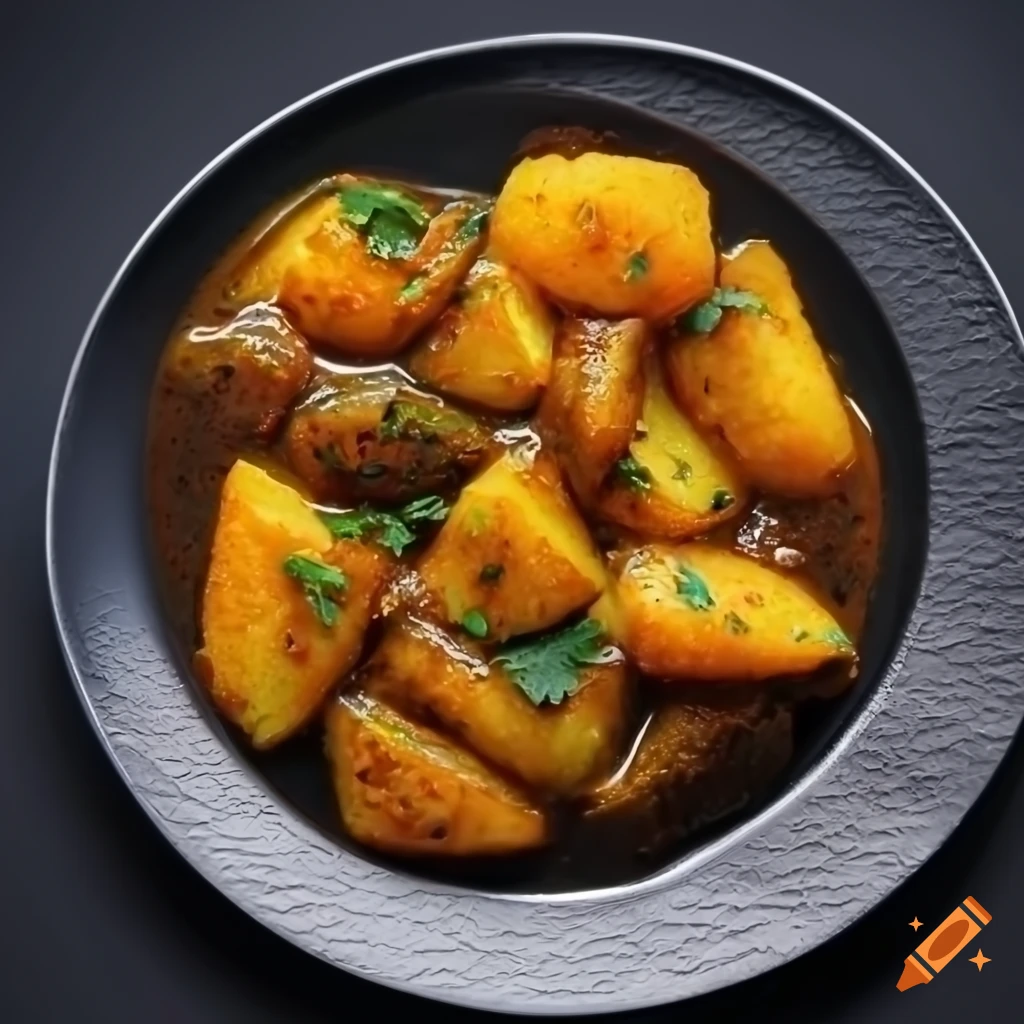 Top shot of two delicious pooris with aloo gravy sabzi